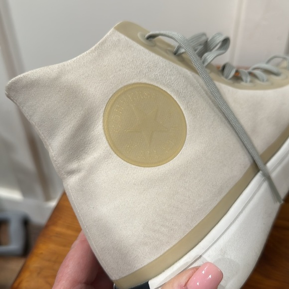 Converse High All Star Beige Two Toned Hi Top Sneakers - Picture 4 of 7
